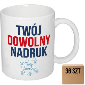 Kubek biały 330 ml + Twój dowolny nadruk 36 sztuk