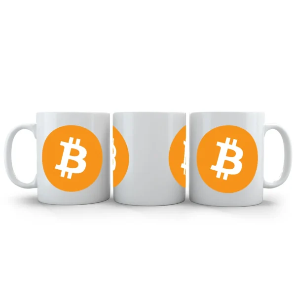 KUB330ABBTC1-005 Kubek Bitcoin Kryptowaluty wzór BTC1 Biały 330 ml