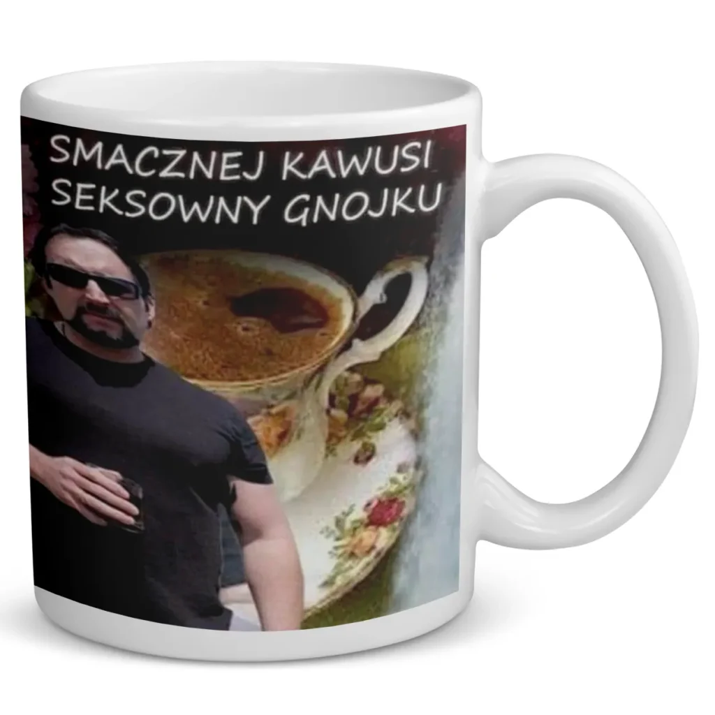 Kubek SMACZNEJ KAWUSI SEKSOWNY GNOJKU na prezent śmieszny 330 ml