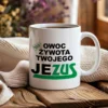 KUB330AZUS1 -003 Kubek OWOC ŻYWOTA TWOJEGO JEZUS Śmieszny na Prezent do PRACY SmacznejKawusi