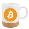 KUB330CORKWHITEBTC1 -001 Kubek z Korkiem Bitcoin Kryptowaluty wzór BTC1 Biały 330 ml
